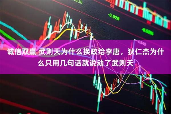 诚信双赢 武则天为什么换政给李唐，狄仁杰为什么只用几句话就说动了武则天