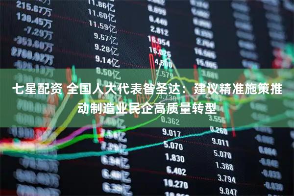 七星配资 全国人大代表昝圣达：建议精准施策推动制造业民企高质量转型