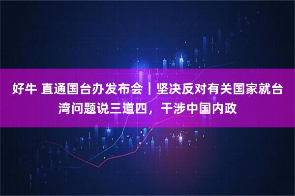 好牛 直通国台办发布会｜坚决反对有关国家就台湾问题说三道四，干涉中国内政
